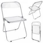 Xjing - chaise pliante moderne transparente 46 * 46 * 75cm - consommation despace - chaise pliante dintrieur ...