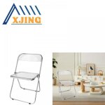 Xjing chaise pliante avec structure chrome moderne et assise en plastique pour la salle  manger et ...