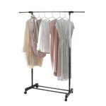 Xjing - cintre simple - cintre � roulettes - penderie mobile - hauteur t�lescopique ?90cm - 158cm?noir ...