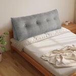 Xjing - coussin de lecture triangulaire gris pour lit canap tatami (gris 140 * 50 * 20cm)