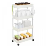 Xjing - desserte de cuisine - quatre chariots � roulettes - rangement � plusieurs niveaux - gain de place ...