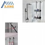 Xjing tagre murale noire pour salle de bain - 74 * 25 * 10. 2cm - aucun perage ncessaire - 2 niveaux ...