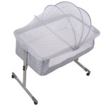 Xjing - lit de bb portable avec roulettes et moustiquaire - berceau pliable pour bb - lit patchwork ...