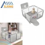 Xjing parc bébé gris clair - - barrière avec quatre côtés en filet respirant - avec panier de basketball ... Xjing parc bébé gris clair - - barrière avec quatre côtés en filet respirant - avec panier de basketball ...