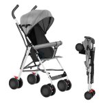 Xjing - poussette compacte - bb de 0  3 ans - intrieur et extrieur - pliable - gris