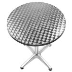 Xjing - table de salle  manger haute - acier inoxydable - ronde multifonctionnelle - rglable en hauteur ...