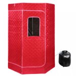 Xjing - tente sauna 3l - sauna portable - pliant sauna 1500w - grand espace - rouge