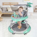 Xjing - trotteur b�b� evolutif 3 en 1 avec lumi�res et musique - marcheur b�b� pliable - verte - 70 * ...