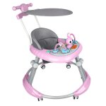 Xjing - trotteur b�b� evolutif - marcheur b�b� pliable avec coussin de si�ge confortable - rose 70 * ...