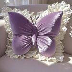 Xjydncg coussin decoratif - coussin canape - en forme de papillon - mode - 40x45cm - violet purple coussin ...
