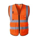 Xl - chest 120cm - fluo orange - gilet rflchissant noir pour moto gilet de scurit pour hommes avec ...