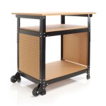 Xpotool tabli mobile 68x50x66 - 82 cm rglable en hauteur avec tagres