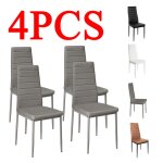 Xuanyu. lot de 4 chaises modernes ( gris ) - salle  manger salon cuisine assise rembourre imitation ...