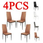 Xuanyu. lot de 4 chaises modernes ( marron ) - salle  manger salon cuisine assise rembourre imitation ...