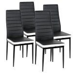 Xuanyu. lot de 4 chaises modernes ( noir + blanc ) - salle  manger salon cuisine assise rembourre imitation ...