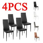 Xuanyu. lot de 4 chaises modernes ( noir ) - salle  manger salon cuisine assise rembourre imitation ...