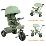 Xuanyu tricycle 4 en 1 avec lumi�re + musique + pare - soleil extensible � 3 parties r�glable dossier ...