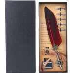 Xuyan stylo signature plume - criture calligraphie encre - dcoration avec bote - cadeau (rouge)