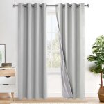 Xwzo rideaux occultants � double couche avec ?illets 2 pi�ces 260x140 cm gris