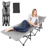 Xxl lit de camp pliable pour camping - mipan - avec matelas pochette - 190 x 71 x 35cm - tubes mtalliques ...