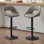 Ya - home tabouret de bar lot de 2 tabourets de bar rglable chaises hautes de bar avec pieds en mtal ...