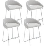 Ya - home tabouret de bar lot de 4 tabouret haut cuisine avec repose - pied en m�tal chaise bar pour ...