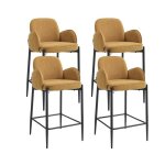 Ya - home tabourets de bar lot de 4 tabourets hauts avec repose - pieds en m�tal chaise de bar moderne ...