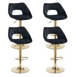 Ya - home tabourets de bar lot de 4 tabourets hauts avec repose - pieds en m�tal chaise de bar r�glable ...