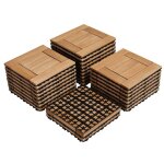 Yaheetech lot de 27 parquets caillebotis dalles de terrasse en bois composite couleur bois