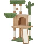 Yaheetech arbre  chat design cactus en peluche avec poteaux en sisal plateformes niche panier perchoir ...