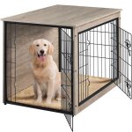 Yaheetech cage pour chien en bois avec 2 portes grillagées à double serrure et tapis pelucheux antidérapant ... Yaheetech cage pour chien en bois avec 2 portes grillagées à double serrure et tapis pelucheux antidérapant ...