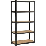 Yaheetech Étagère de rangement à 5 niveaux Étagère garage en métal et bois mdf réglable en hauteur et ... Yaheetech Étagère de rangement à 5 niveaux Étagère garage en métal et bois mdf réglable en hauteur et ...