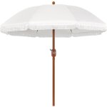 Yaheetech parasol de jardin inclinable avec franges rond tissu polyester r�sistant et m�t en m�tal d�montable ...