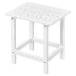Yaheetech table de jardin en pehd table ext�rieur carr�e pour salon de jardin balcon terrasse blanc