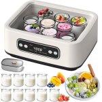 Yaourtire automatique yaourtire lectrique de 16 l avec 9 pots en verre et doublure en acier inoxydable ...