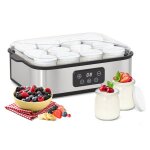 Yaourtire lectrique avec 12 pots en verre de 180mlmachine  yaourt en acier inoxydablecran lcdthermostat ...