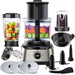 Yashe robot de cuisine multifonctions 1300w ? bol 25l blender 15l 3 vitesses fonction pulse