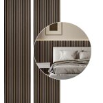 Yaskilosiu lot de 2 panneaux tasseau revtement panneau mural acoustique 120x60x2. 1cm bois - noyer madrier ...