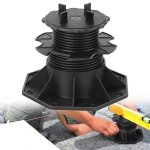 Yaskilosiu 50pcs plots r�glables 65 - 140mm plot pour dalle r�glable pour pierre et carrelage noir pose ...