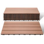 Yaskilosiu lot de 6 wpc dalles de terrasse 4 lattes 1 m2 30 x 60 cm dalles clipsables composite bois ...