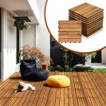 Yaskilosiu 99x dalles de terrasse en bois dacacia pour 30 x 30 cm jardin ext�rieur sol ext�rieurd�coupe ...