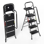 Yaskilosiu escabeau pliable 4 marches pédale antidérapante échelle pliante jusquà 150 kg accoudoirs amovibles ... Yaskilosiu escabeau pliable 4 marches pédale antidérapante échelle pliante jusquà 150 kg accoudoirs amovibles ...