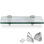 Yaskilosiu Étagère murale verre tablette en verre de salle de bain 20 x 10cm x 8 mm transparent rack ... Yaskilosiu Étagère murale verre tablette en verre de salle de bain 20 x 10cm x 8 mm transparent rack ...