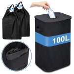 Yaskilosiu poubelle recyclage 100l poubelle cuisine avec couvercle poubelle avec 2 sacs de transport ...