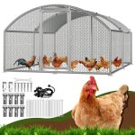 Yaskilosiu poulailler 3�4�2 m avec toit arqu� ? enclos pour petits animaux voli�re ext�rieure cage � ...