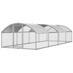 Yaskilosiu poulailler 3�8�2 m avec toit arqu� ? enclos pour petits animaux voli�re ext�rieure cage � ...
