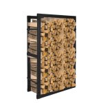 Yaskilosiu range bche rangement intrieur extrieur tagre en mtal stockage bois intrieur noir mat ...