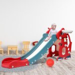 Yaskilosiu toboggan enfant 4 en 1 pliable avec panier de basket jeu dint�rieur et dext�rieur pour aire ...