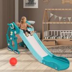 Yaskilosiu toboggan enfant 4 en 1 pliable avec panier de basket jeu dint�rieur et dext�rieur pour aire ...