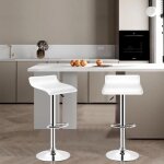 Yipeema. lot de 2 tabourets de bar tabouret de bar pivotant réglable en hauteur avec assise en pu blanc ... Yipeema. lot de 2 tabourets de bar tabouret de bar pivotant réglable en hauteur avec assise en pu blanc ...